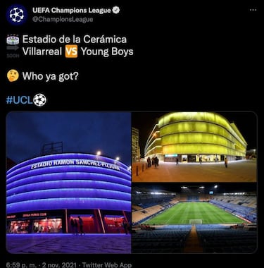 La UEFA confunde el Estadio de La Cer¨¢mica con el Pizju¨¢n