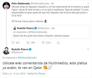 Rodolfo Pizarro discute en Twitter con comentarista deportivo