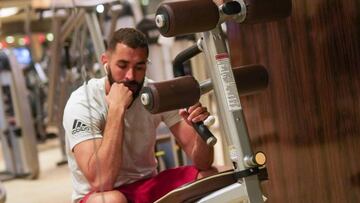 Benzema, en el gimnasio.