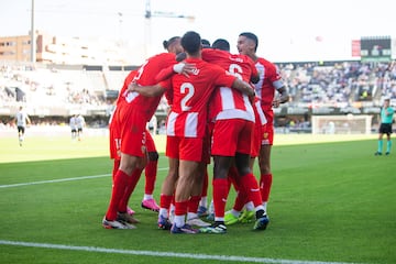 Celebración del 0-1 de rribas.