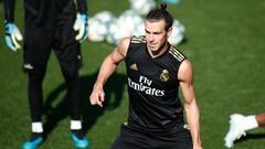 Bale, en un entrenamiento del Real Madrid.