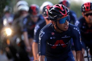 Egan Bernal, Richard Carapaz, Andrey Amador, Jonathan Castroviejo, Michal Kwiatkowski, Luke Rowe, Pavel Sivakov y Dylan van Baarle entrenan para el Tour de Francia 2020.