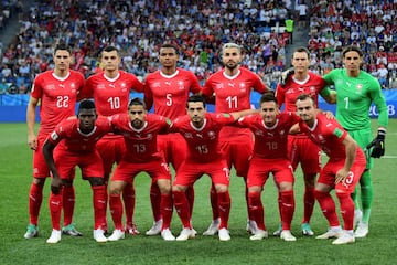 El once inicial de Suiza.