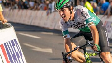 Oier Lazkano, en una de sus últimas carreras con el Caja Rural.