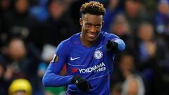 Hudson-Odoi, en un partido con el Chelsea.