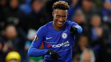 Hudson-Odoi, en un partido con el Chelsea.