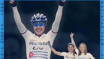 Cartel promocional del Movistar Team para anunciar el fichaje de la ciclista cubana Arlenis Sierra.