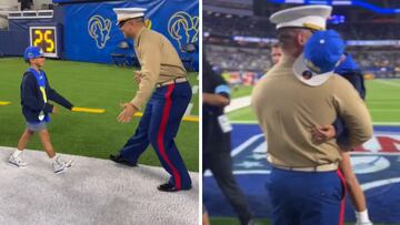 Heartwarming moment: Marine Captain Vega surprises family with emotional reunion at Rams - Dolphins halftime