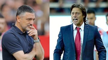 Pimienta y Almeyda, entrenadores del Sevilla.