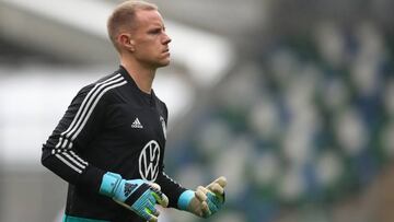 Ter Stegen, en un entrenamiento con Alemania.