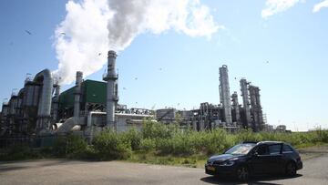 ROTTERDAM, NETHERLANDS - APRIL 23: A general view of Gunvor Petroleum or Rozenburg refinery, owned by Kuwait Petroleum Europort BV which is a subsidiary of Kuwait Petroleum International, sometimes referred to as the Europort refinery in the Port of Rotte