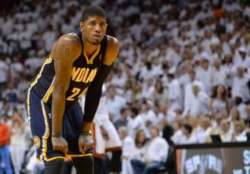 Paul George durante el encuentro ante Miami Heat.