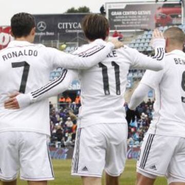 Ronaldo, Bale y Benzema, en Getafe.