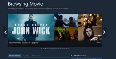 Valve elimina la sección de venta de vídeo de Steam