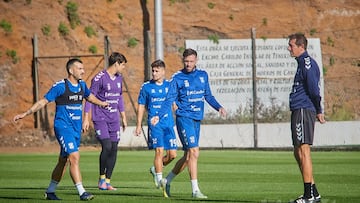 Ramis, durante un entrenamiento del Tenerife esta semana.