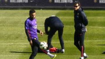 Alves y Luis Enrique.