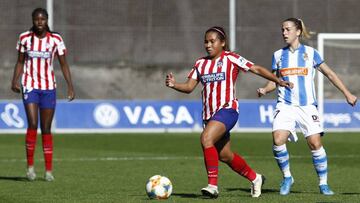 Leicy Santos, del Atlético, en un partido de la Primera Iberdrola ante la Real Sociedad.