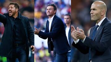 Zidane, Luis Enrique y Simeone, nominados al mejor entrenador