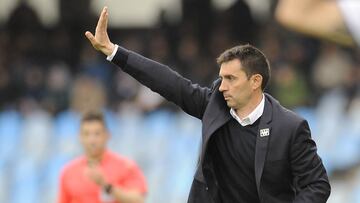 El entrenador del Leganés, Asier Garitano, durante el partido ante la Real Sociedad.