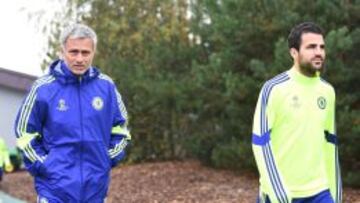 Cesc F&aacute;bregas, con Mourinho