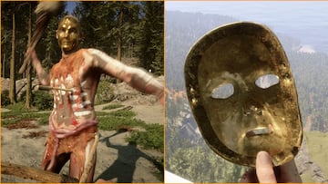 M芍scara de oro y Armadura de oro Sons of the Forest Gu赤a