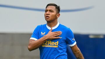 Alfredo Morelos en un partido del Rangers