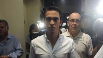 <b>EN EL FOCO. </b>Alberto Contador, el día en que comunicó en rueda de prensa que había dado positivo por clembuterol en el pasado Tour.