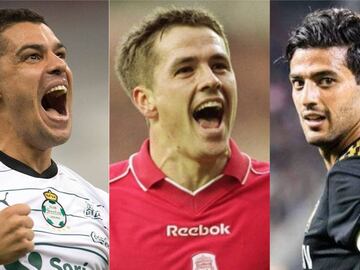 Gerardo Alcoba, Michael Owen y Carlos Vela.