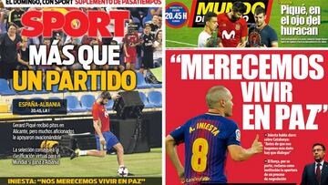 Portadas de la prensa de Barcelona.