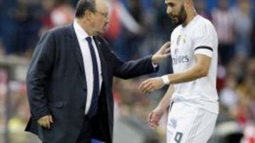 Rafa Benítez y Benzema.