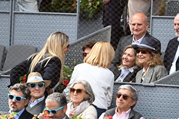 Maribel Nadal, Ana María Parera y la Infanta Elena asisten al partido entre Rafa Nadal y el argentino Pedro Cachín del Mutua Madrid Open.