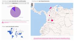 El mapa del coronavirus de Colombia por departamentos. Los casos y muertes del COVID-19 en todo el pa&iacute;s. Este 28 de julio van 257.101 positivos.