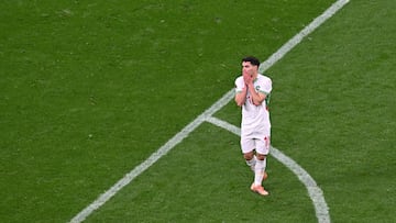 Morocco's forward #10 Brahim Diaz reacts during the Africa Cup of Nations (CAN) final football match between Senegal and Morocco at the Prince Moulay Abdellah Stadium in Rabat on January 18, 2026. (Photo by Paul ELLIS / AFP)