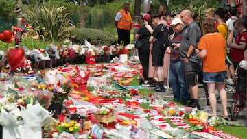 El sentido homenaje de un hincha del Everton a Diogo Jota en Anfield