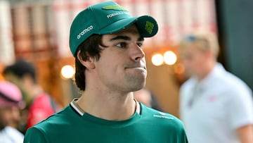 Lance Stroll durante un GP de Fórmula 1 con Aston Martin.