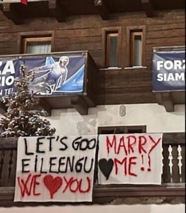 “Cásate conmigo”: la fiebre por Eileen Gu vuelve a Livigno