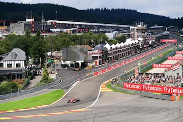 Sebastian Vettel durante la clasificación en Spa-Francorchamps.