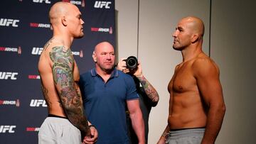 Anthony Smith y Glover Teixeira en el pesaje del UFC Jacksonville.