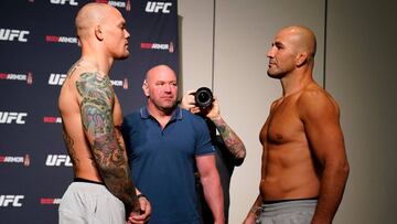 Anthony Smith y Glover Teixeira en el pesaje del UFC Jacksonville.