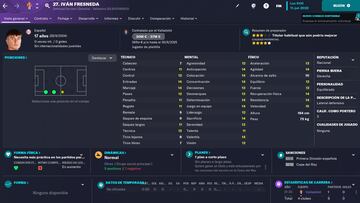 Perfil de Fresneda en el inicio del FM23.