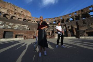 Sharapova entrena en el Coliseo de Roma