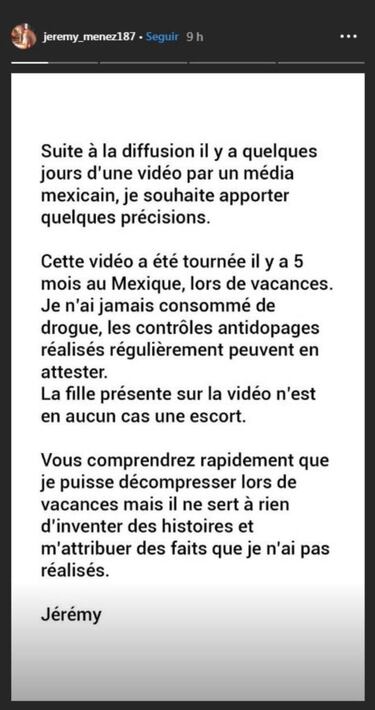 Jérémy Ménez se defendió tras polémico video