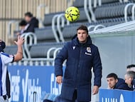 Ion Ansotegi, entrenador de la Real Sociedad B, en el partido contra el Albacete.