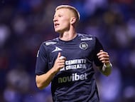 Mateusz Bogusz celebrates his goal 0-1 of Cruz Azul during the 15th round match between Puebla and Cruz Azul as part of the Liga BBVA MX, Torneo Apertura 2025 at Cuauhtemoc Stadium, on October 31, 2025 in Puebla, Mexico.