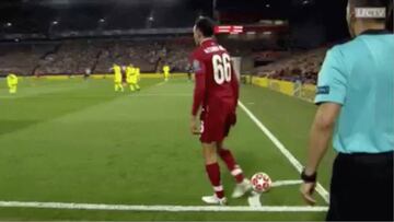 El GIF del córner al Barcelona desde la visión subjetiva de Arnold