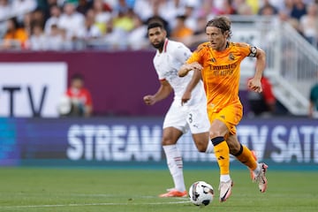 Luka Modric durante el encuentro ante el Milan. 