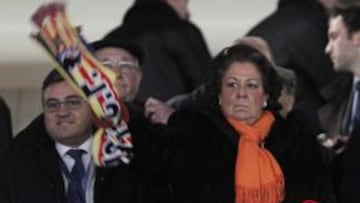 Rita Barber&aacute;, en el palco de Mestalla.