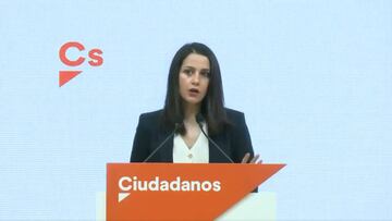 La l&iacute;der de Ciudadanos In&eacute;s Arrimadas, durante una intervenci&oacute;n.