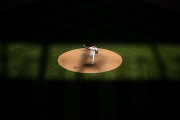 Cole Sands delivers a pitch against the Houston Astros in the eighth inning of game two of a doubleheader at Target Field.   David Berding/Getty Images/AFP