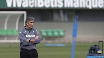 Pellegrini, en un entrenamiento.